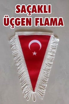 Üçgen Saçaklı Türk Bayrak (11x18 cm)