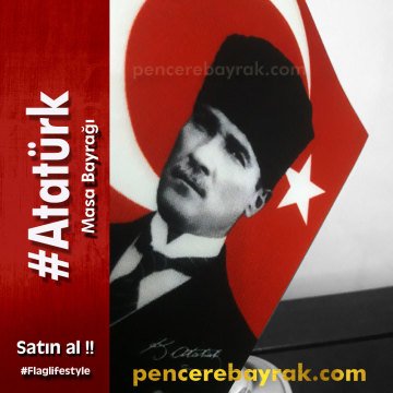 Atatürk Masa Bayrağı Tek Direkli Ata 02