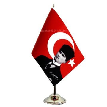 Atatürk Masa Bayrağı – Tek Direkli, 15x22,5 cm | ATA 02