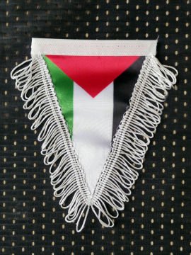 Üçgen Saçaklı Filistin Bayrak (11x18 cm)