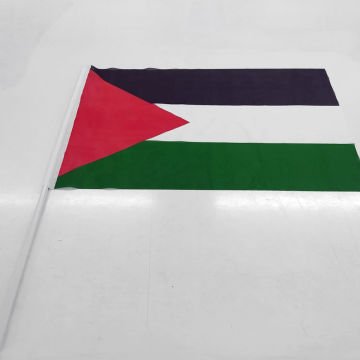 Filistin Bayrağı 40x60 Cm Raşel Kumaşa Baskılı Plastik Sopalı Elde Sallama Bayrak