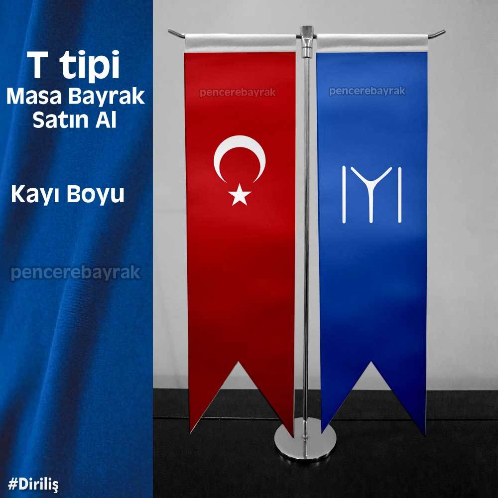 Kayı Boyu Masa Bayrağı |  T Tipi Masa Bayrağı | İki Direkli