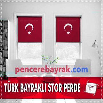 Türk Bayrağı Stor Perde - 73x200 cm | Kaliteli & Estetik | Pencere Bayrak