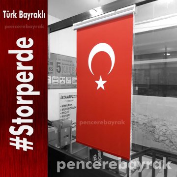 Türk Bayrağı Stor Perde İmalatı - 73x200 cm