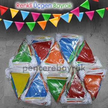 Üçgen Bayrak Flama | Çok Renkli | Baskısız