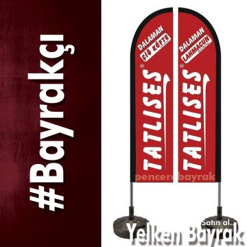 Tatlıses Çiğ Köfte ve Lahmacun Yelken Bayrakları - Hazır Tasarım