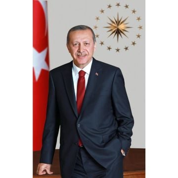 Recep Tayyip Erdoğan Bayrağı - 150x225 cm Raşel Kumaş
