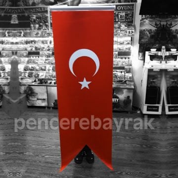 Kırlangıç Türk Bayrağı - Özel Saten Kumaş 50x150 cm