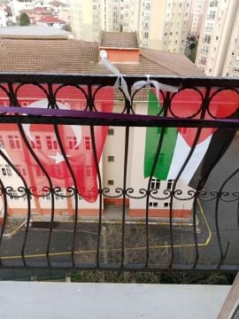 10 adet Filistin Bayrağı 50x70 m Raşel Kumaşa Baskılı Sopalı
