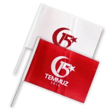 (2 Adet) 15 Temmuz Demokrasi Bayramı Sancağı Bayrak 25x35 cm