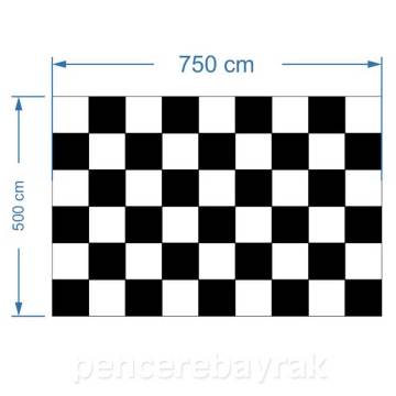 Damalı Bayrak | Plastik Sopalı | Ekonomik Raşel Kumaş 50x75 cm