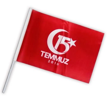 (2 Adet) 15 Temmuz Demokrasi Bayramı Sancağı Bayrak 25x35 cm