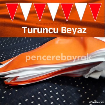 Baskısız Üçgen Bayrak | Turuncu Beyaz