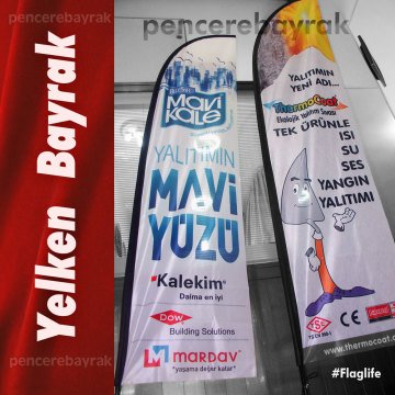 Plaj Bayrak ve Yol Bayrağı Örnek Ürün: Mavi Kare ile Markanızı Öne Çıkarın!