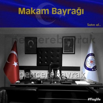 Emniyet Logolu Makam Bayrağı ve Gümüş Kaplama Direk