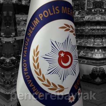 Emniyet Logolu Makam Bayrağı ve Gümüş Kaplama Direk