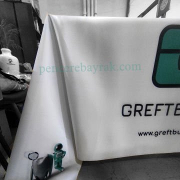 Greft Burada Logo Baskılı Masa Örtüsü