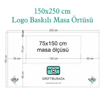 Greft Burada Logo Baskılı Masa Örtüsü