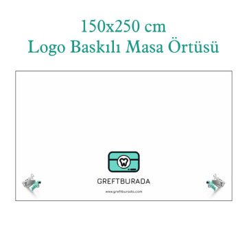 Greft Burada Logo Baskılı Masa Örtüsü