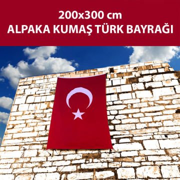 Türk bayrağı 200x300 cm Alpaka Kumaş