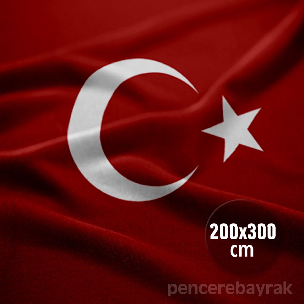Türk bayrağı 200x300 cm Alpaka Kumaş