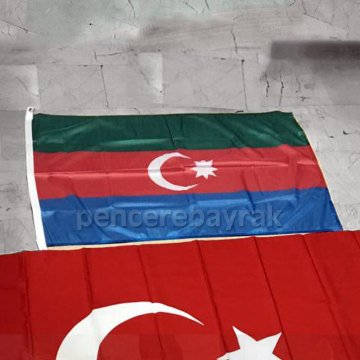 Azerbaycan Bayrağı | Normal Kalite Tek Kat Kumaşa Baskılı