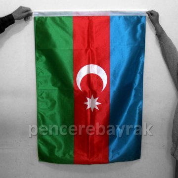 Azerbaycan Bayrağı | Normal Kalite Tek Kat Kumaşa Baskılı