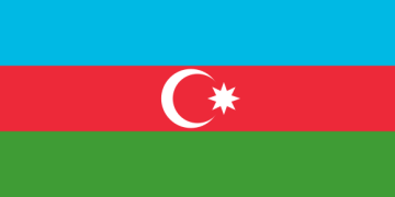 Azerbaycan Bayrağı | Normal Kalite Çift Saten Kumaşa Baskılı
