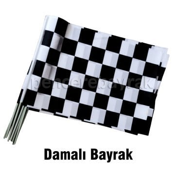 Damalı Bayrak | Plastik Sopalı | Ekonomik Raşel Kumaş