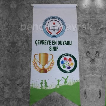Çevreye En Duyarlı Sınıf Flaması – 50x100 cm Kırlangıç Bayrak