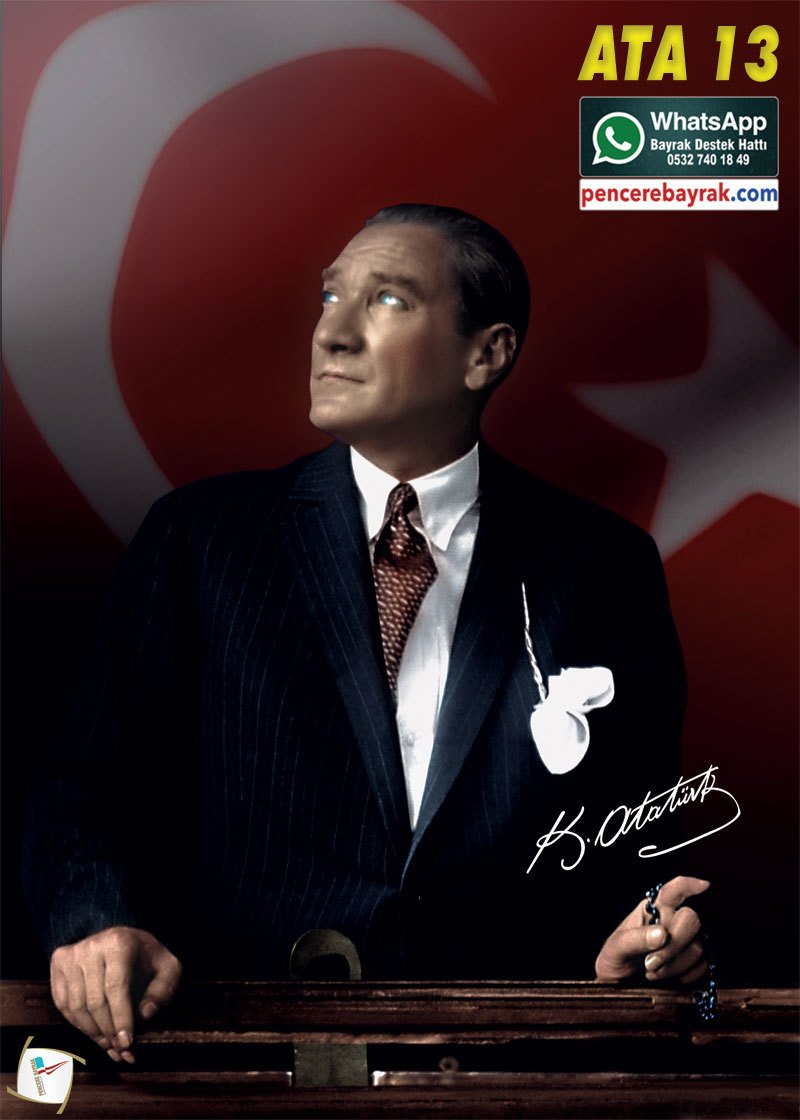Atatürk Bayrakları - ATA 13 - Ekonomik Raşel Kumaş Baskılı