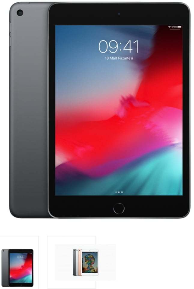 İPAD MİNİ 7.9 inç retina ekran 64 GB WİFİ + CELLULAR uzay grisi, gümüş, altın renklerde, A12 Bionic çip Bluetooth klavyelerle uyumluluk, Apple pencil (1.nesil) ile uyumluluk.
