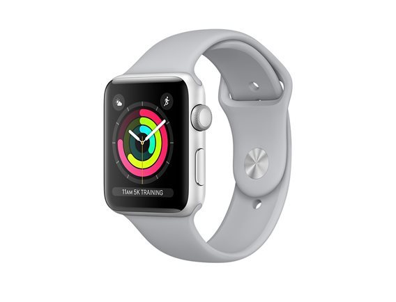 APPLE WATCH üçüncü nesil    42 mm  gümüş alüminyum kasa beyaz spor kordon   veya uzaygrisi  alüminyum kasa siyah spor kordon,   Retina ekran GPS — — Yüksek ve düşük kalp atış hızı bildirimleri Düzensiz kalp ritmi bildirimi² 50 metre suya dayanıklı tasarım