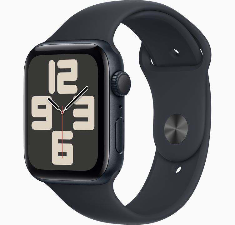Apple Watch SE GPS 44mm Gece Yarısı Alüminyum Kasa ve Gece Yarısı Spor Kordon - S/M - MRE73TU/A