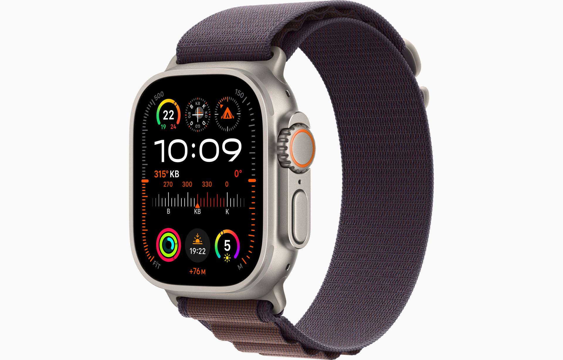 Apple Watch Ultra 2 GPS + Cellular, 49mm Titanyum Kasa ve Indigo Alpine Loop - Büyük Boy - MREW3TU/A