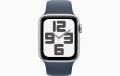 Apple Watch SE GPS 44mm Gümüş Rengi Alüminyum Kasa ve Fırtına Mavisi Spor Kordon - S/M - MREC3TU/A