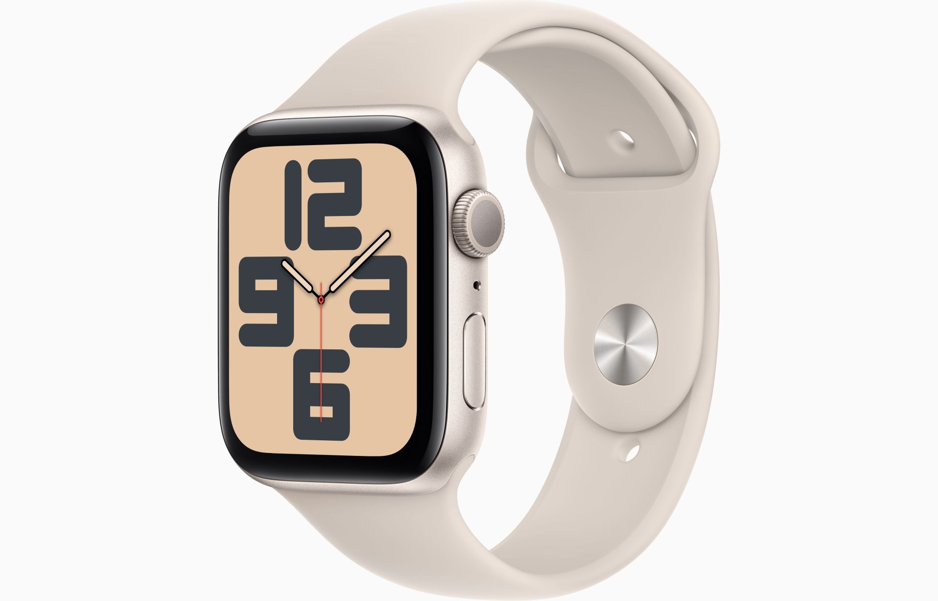 Apple Watch SE GPS 44mm Yıldız Işığı Alüminyum Kasa ve Yıldız Işığı Spor Kordon - M/L - MRE53TU/A