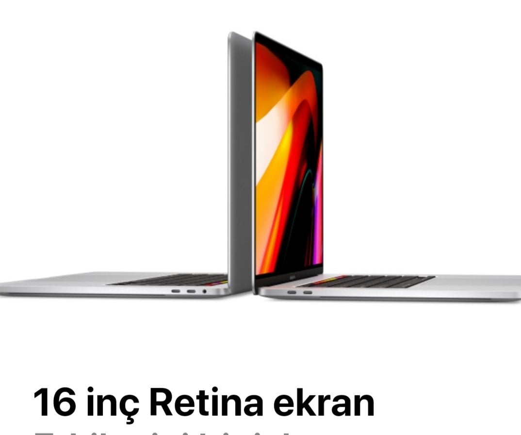 Macbook Pro 16” Apple İntel i7  4 GB 1 TB SSD Uzay Grisi   •	2 2.6 GHz 6 çekirdekli 9. nesil Intel Core i7 işlemci, 4.5 GHz’e kadar Turbo Boost •	32 GB 2666 MHz DDR4 bellek •	4 GB GDDR6 belleğe sahip AMD Radeon Pro 5300M •	1 TB SSD depolama •	True Tone öz