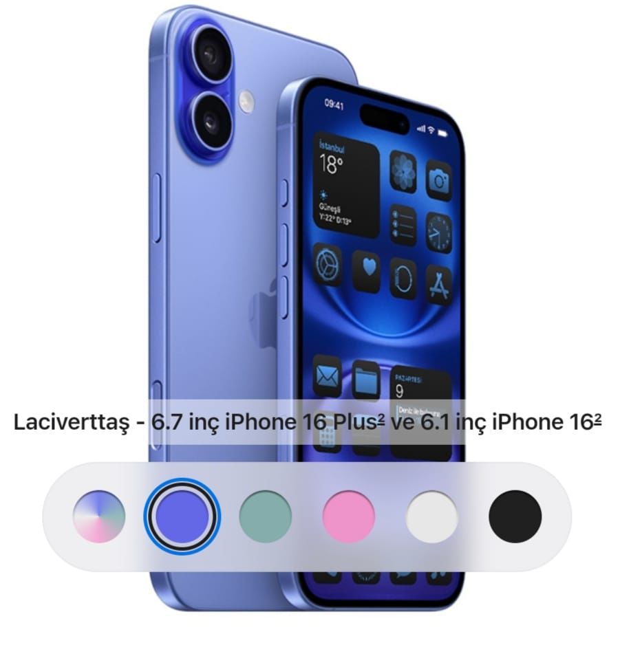 iPhone 16 Plus A18 cip 6.7 inç 128 gb laciverttaş