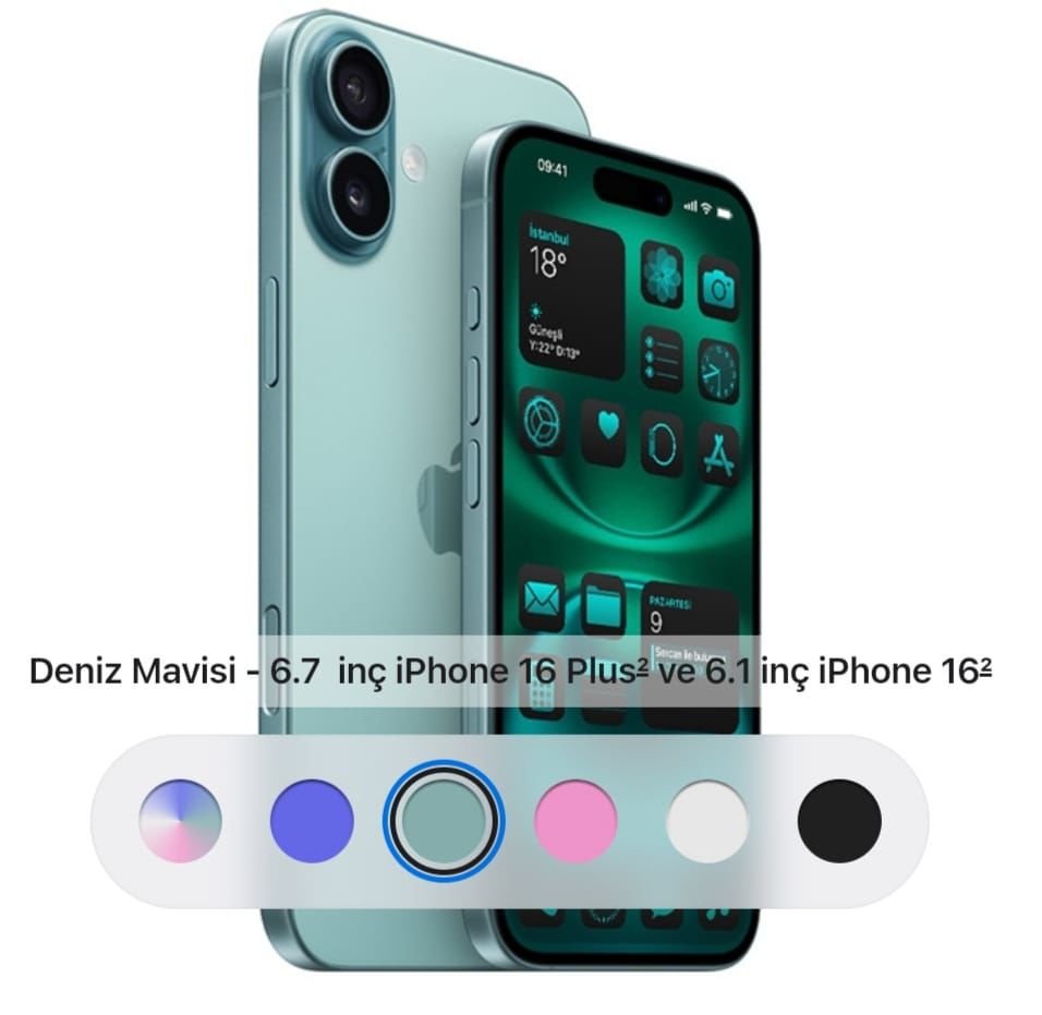iPhone 16 Plus A18 cip 6.7 inç 256 gb denizmavisi