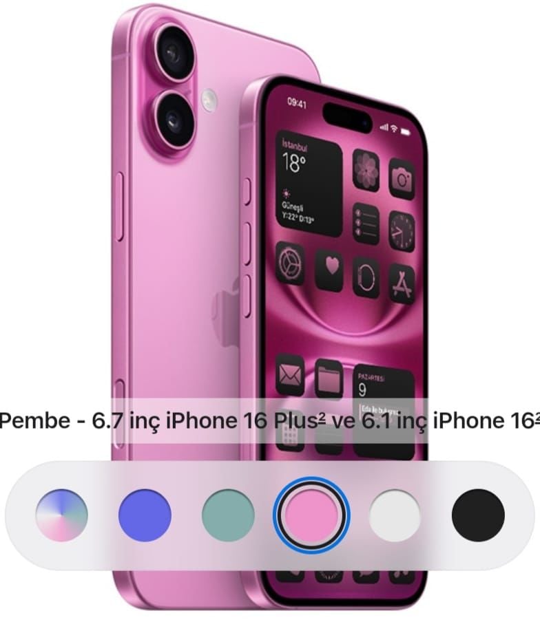 iPhone 16 Plus A18 cip 6.7 inç 512 gb pembe