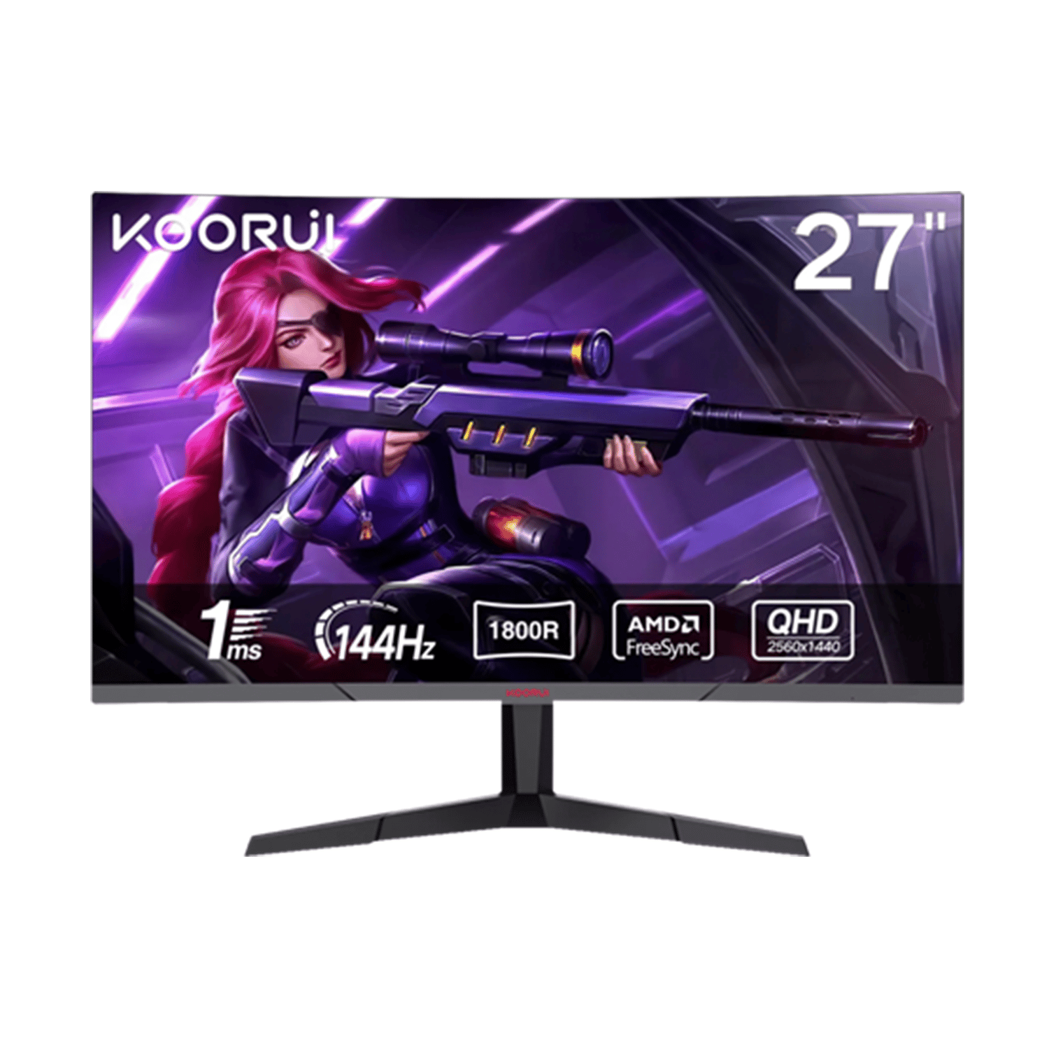 Koorui 27'' 27E6QC Curved 144Hz Gaming Monitör Siyah 1ms	2560x1440, QHD, 144Hz, FreeSync, DP, HDMI, Vesa