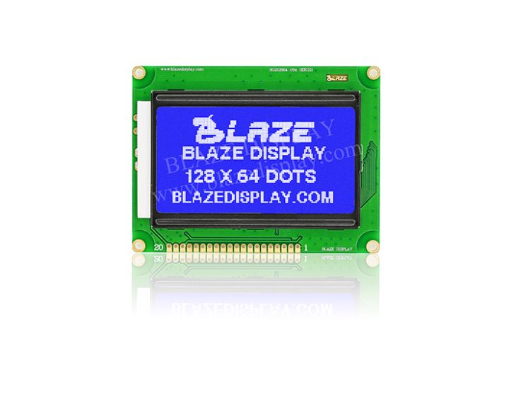 128x64 Geniş Karakter Mavi LCD Grafik Modül (BCB12864-09A)