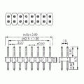 2x72 Çift Sıra Erkek Pin Header 180°  (14252T1A-72-3SXLY-50) WSL072Z