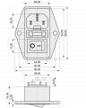 Sigortalı,Anahtarlı IEC Power Connector,  (59JR101-1FR)