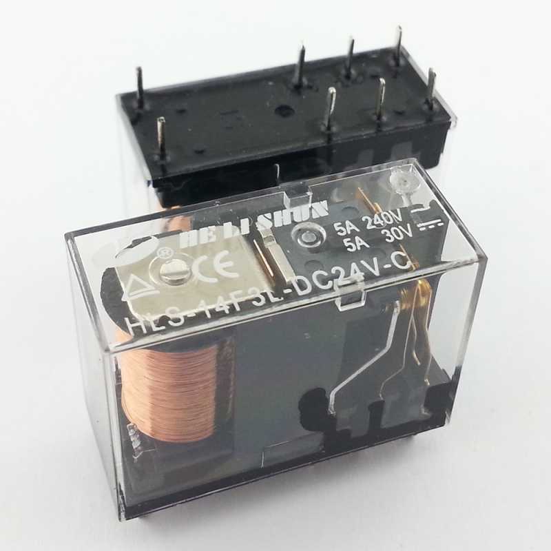 12V 5A Çift Kontak Röle - HLS-14F3L-DC12V-C