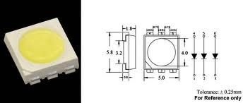5050 Case SMD Gün Işığı LED 4000-7000mcd; 120°