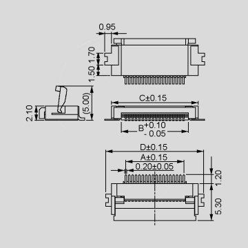 FPC0.50-B-054U (FPC-ZIF 0,5MM 54POL)