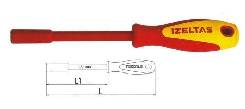 İzeltaş 1000V SÜNGÜSÜ İZOLELİ MANYETIK BİTS TUTUCU TORNAVİDA  6.3x120 4783196120
