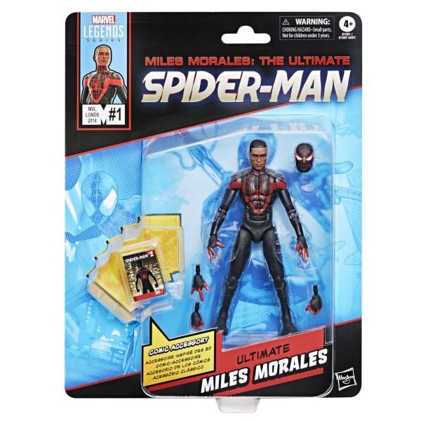 Marvel Legends Ultimate Miles Morales (Spider-Man Comics) Aksiyon Figürü, Çizgi Roman Aksesuarlı